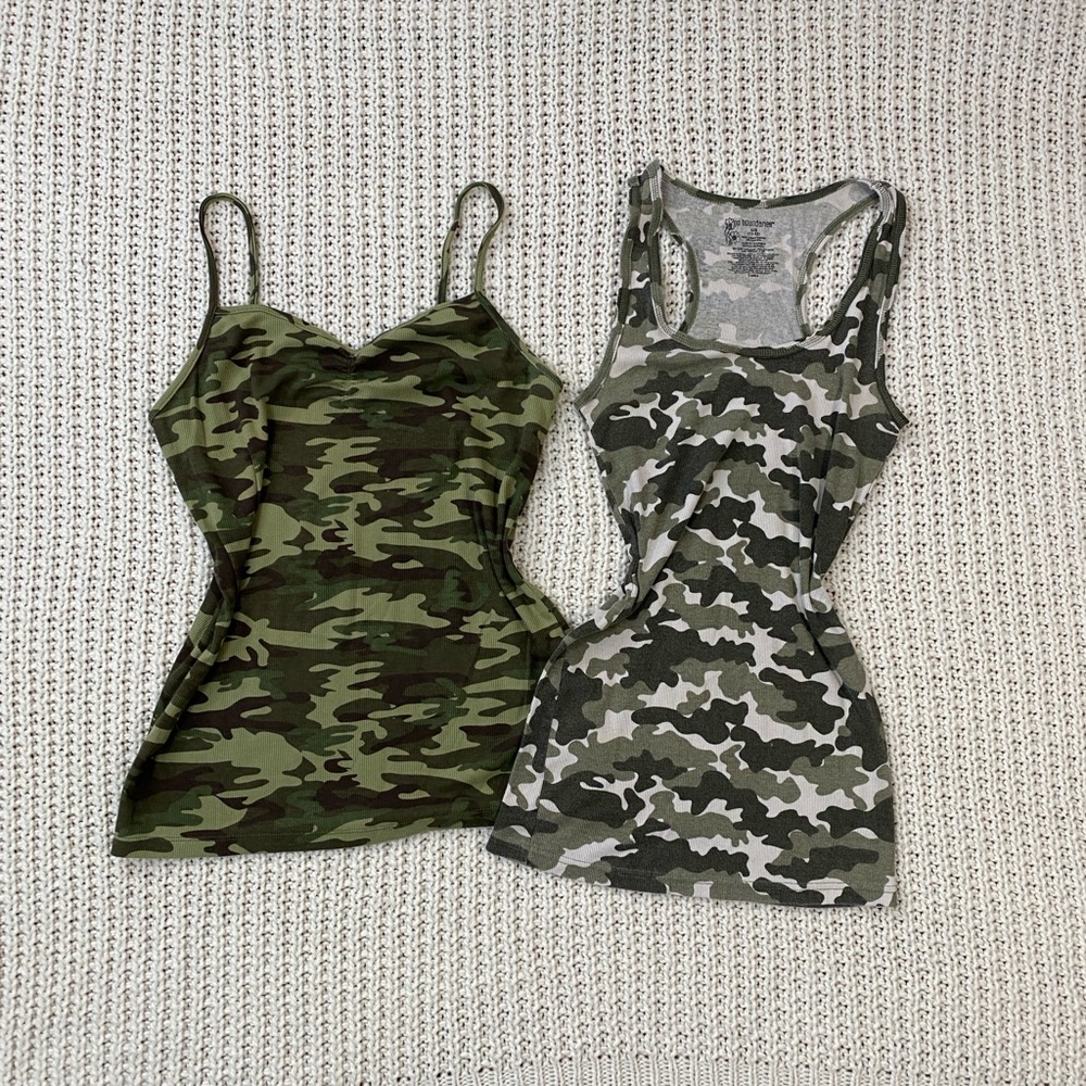 Y2K Camo Print Women's Tops Set